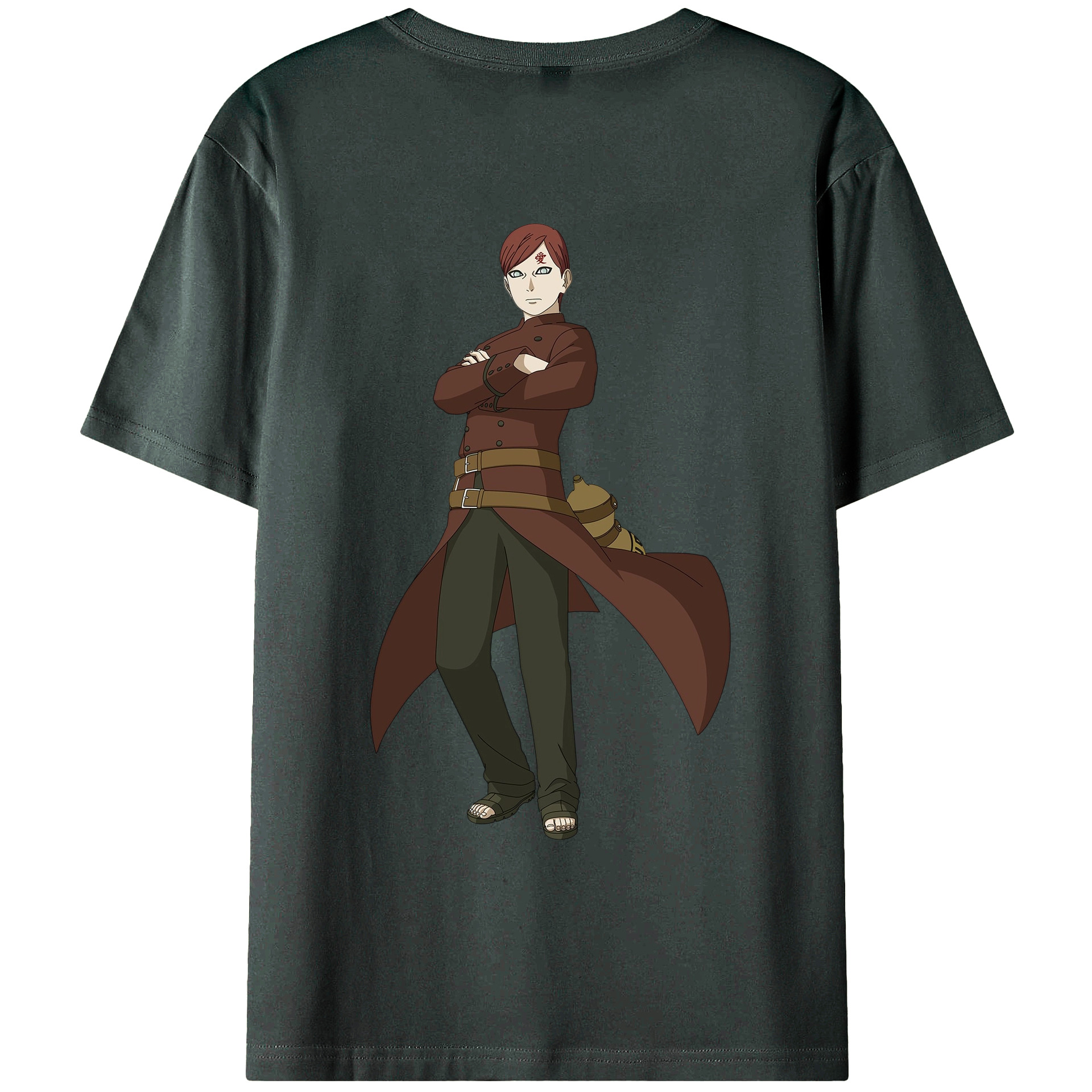 NARUTO -ナルト- ガアラ Gaara 綿100％ メンズ半袖Tシャツ（バックプリント） 通気性